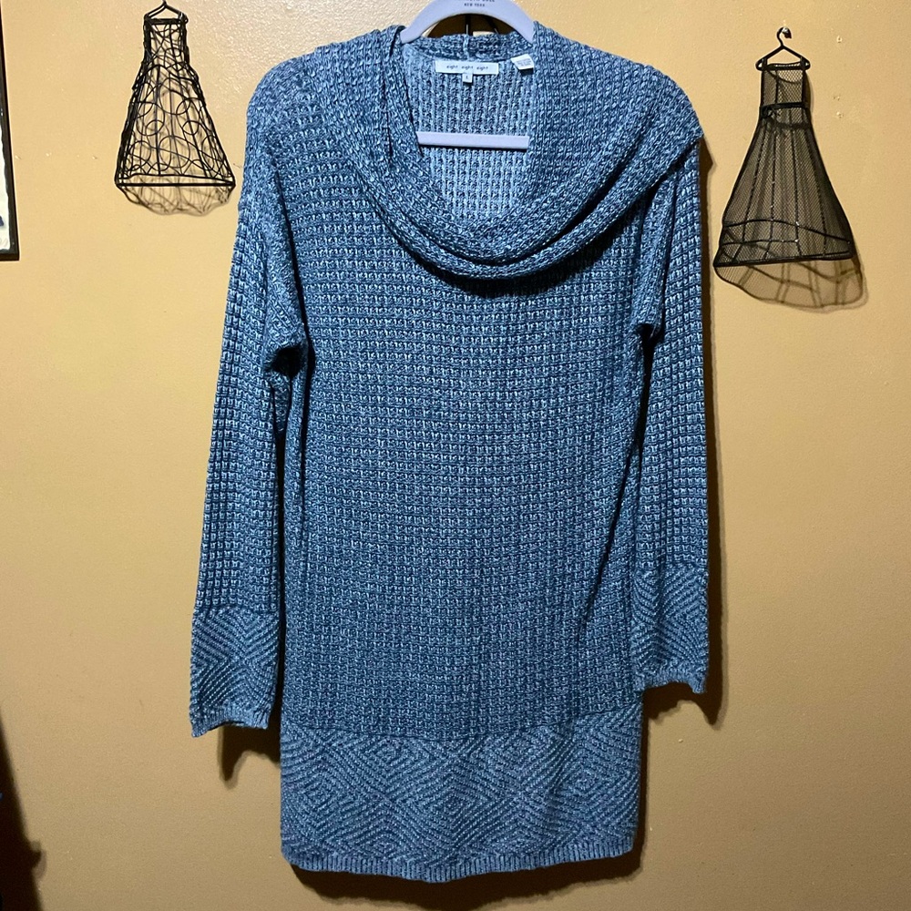 Eight eight eight - Blue Cowl Neck tunic sweater
